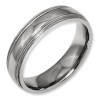 Titanium Grooved And Beaded Edge 6mm Polished Band