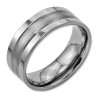 Titanium Grooved 8mm Brushed And Polished Band