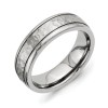 Titanium 7mm Grooved Edge Hammered And Polished Band