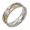 Titanium Grooved Yellow IP-Plated Ladies 6mm Brushed Band