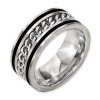 Titanium 10mm Chain Inlay Black IP-Plated Brushed & Polished Band