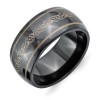 Titanium Black Ti Domed With Laser Pattern 10mm Polished Band