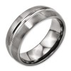 Titanium Grooved 8mm Brushed And Polished Band