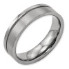Titanium Grooved 6mm Brushed And Polished Band