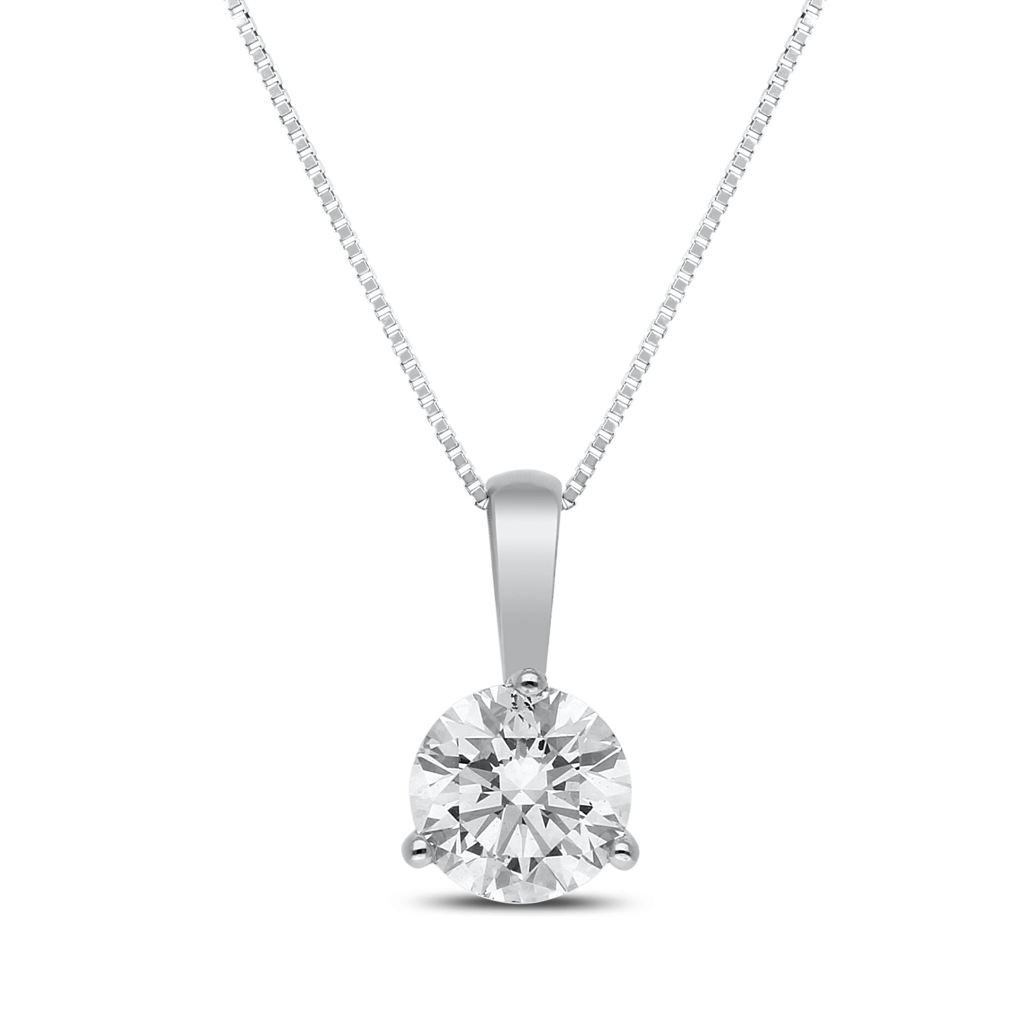 Taya Diamond Pendant in White Gold - madeinUSAdiamonds