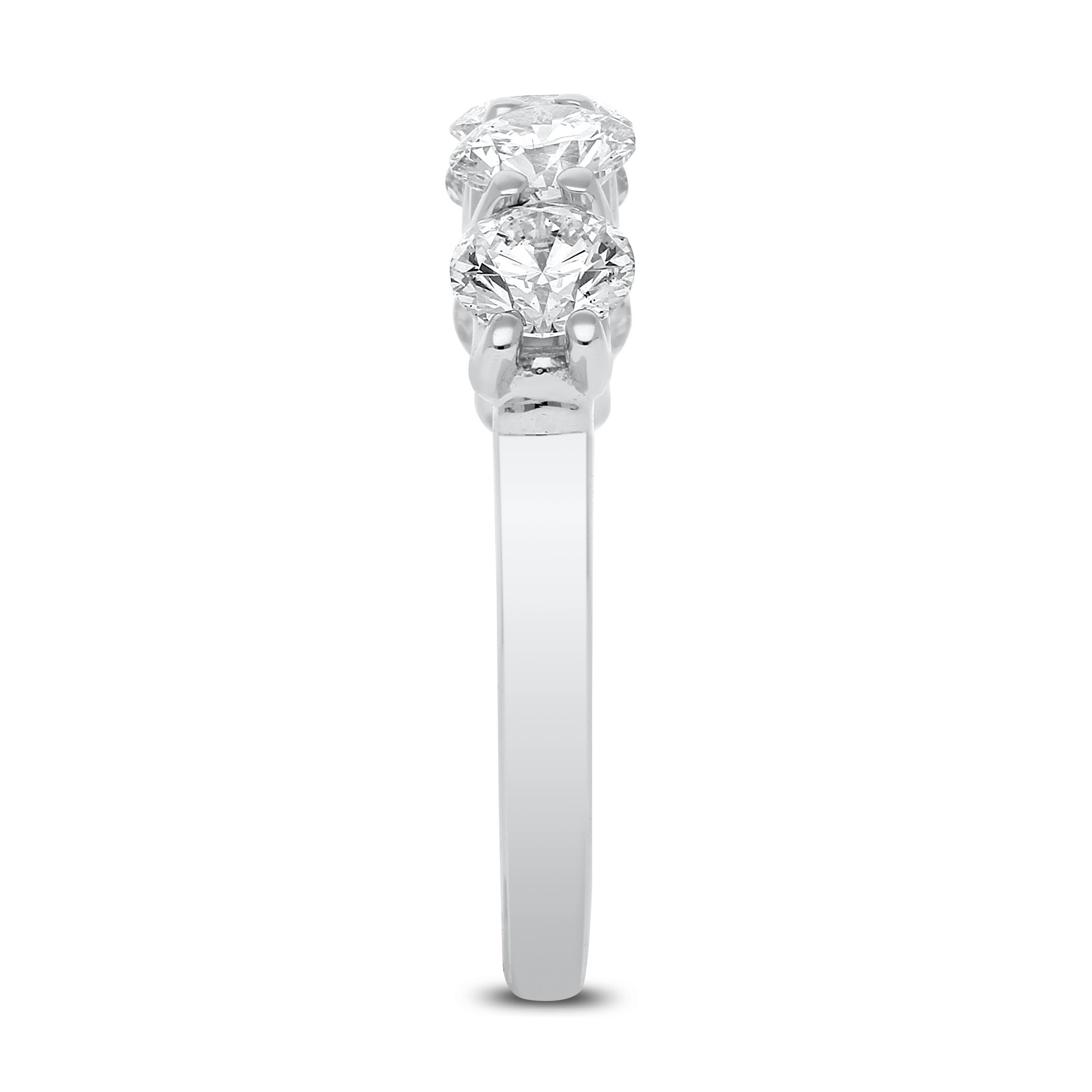 Five Stone Diamond Ring in White Gold - madeinUSAdiamonds