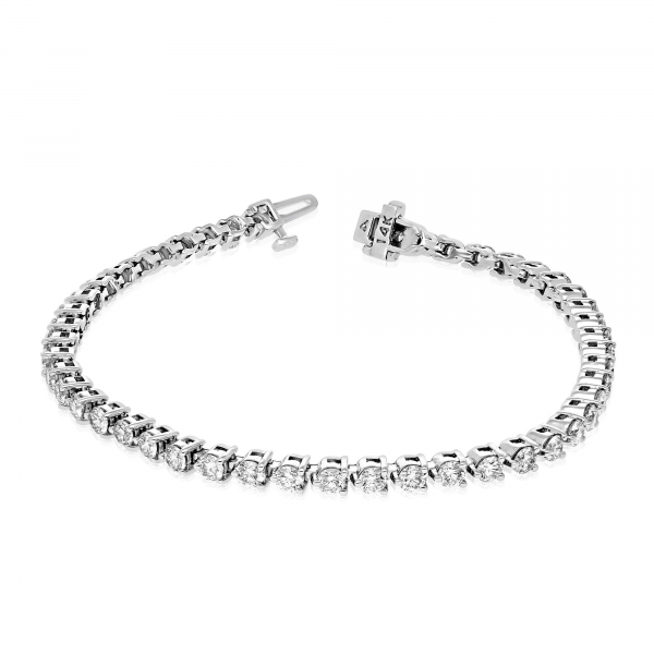 Zelle Diamond Bracelet in White Gold - madeinUSAdiamonds