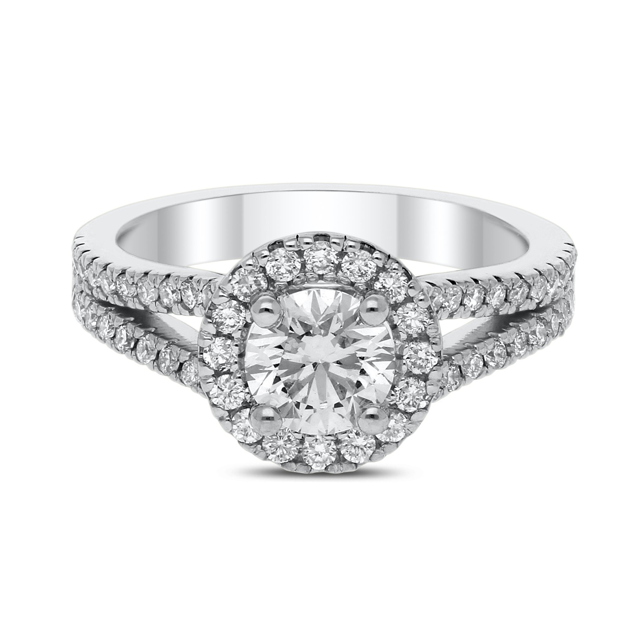 Leya Diamond Ring in White Gold - madeinUSAdiamonds