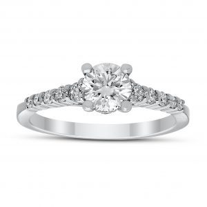 Gaia Diamond Ring in White Gold - madeinUSAdiamonds