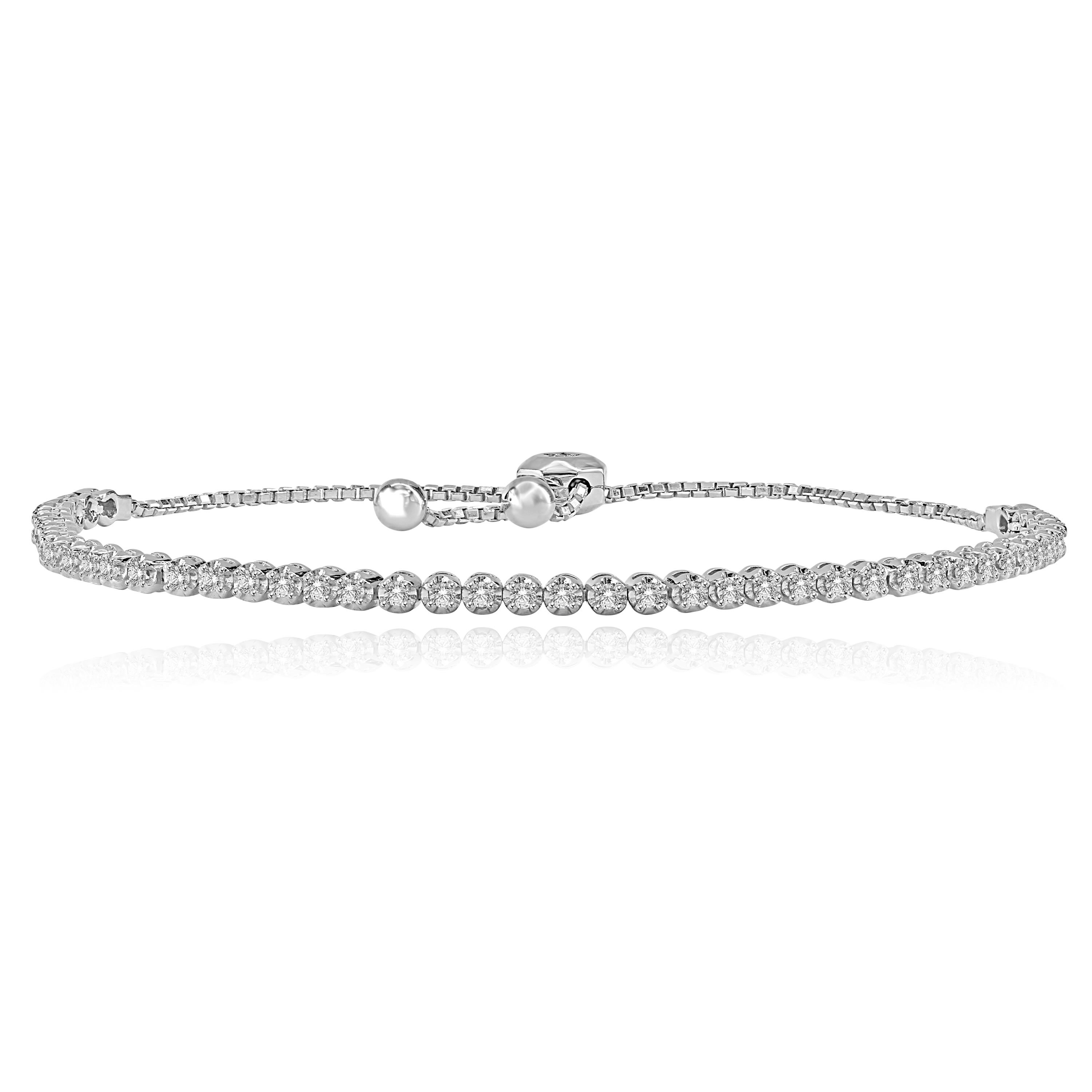 Helle Diamond Bracelet in White Gold - madeinUSAdiamonds