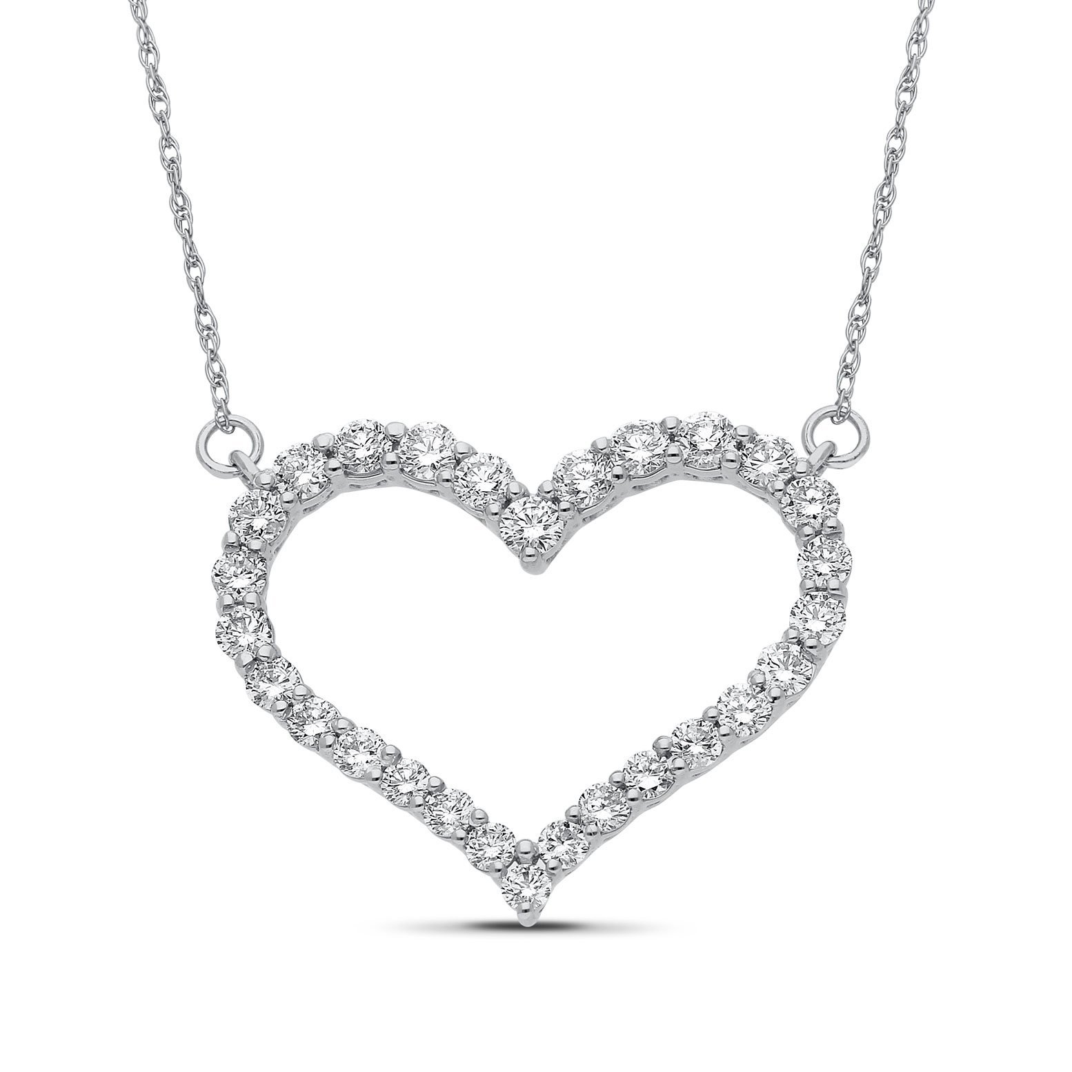 Aisha Diamond Pendant in White Gold - madeinUSAdiamonds