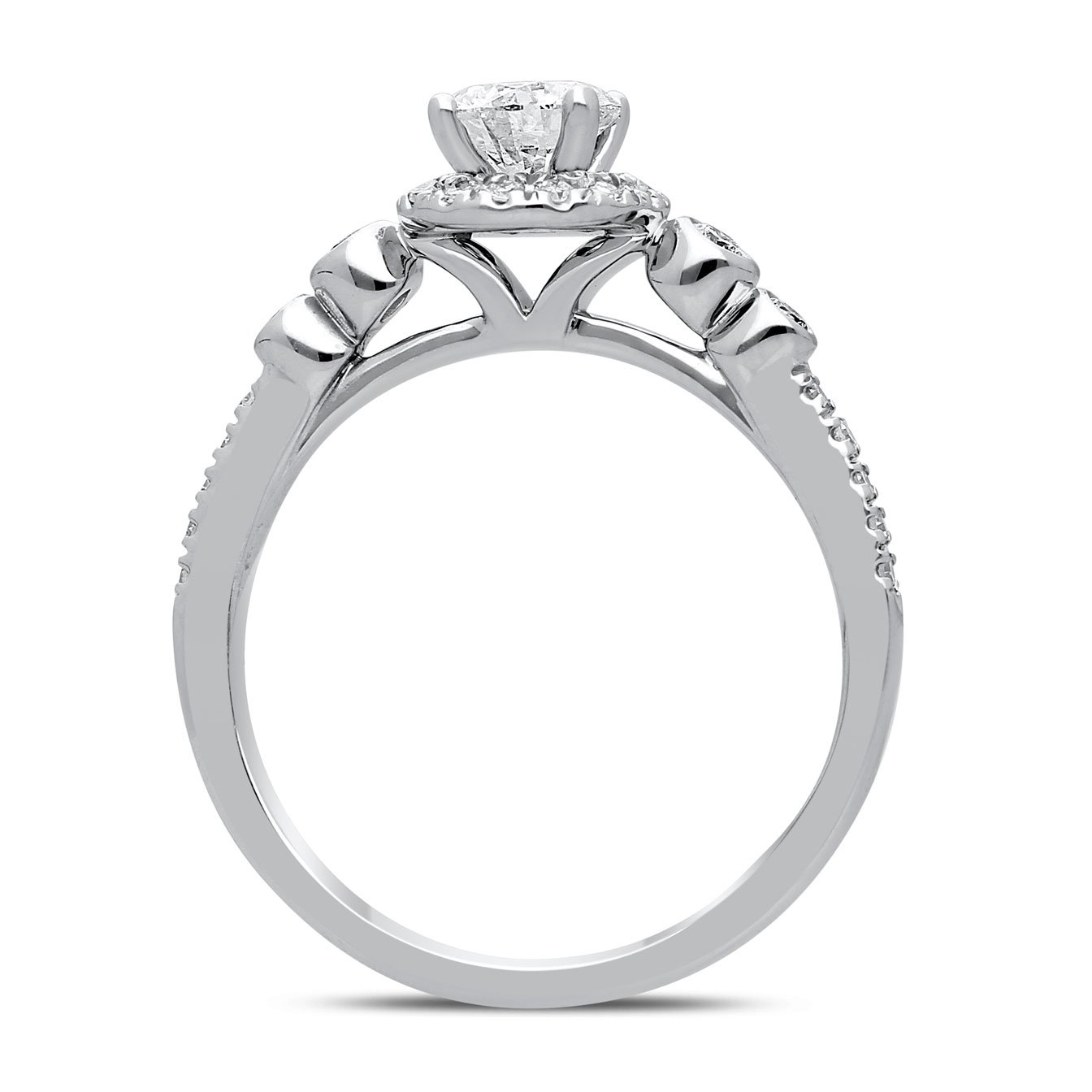 Ostara Diamond Ring in White Gold - madeinUSAdiamonds