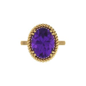 Amethyst Unique Rope-Design Ring