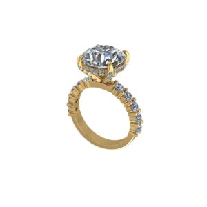 Round Diamond Engagement Ring With Hidden Halo