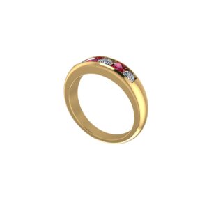 Five Stone Ruby And Diamond Channel Set Band