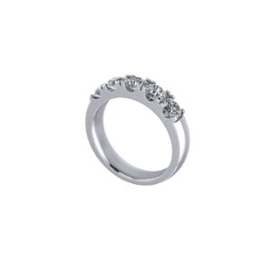 Five Round Diamond  Prong Set Wedding Band