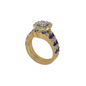 Square Shape Sapphire Ring Set