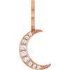 14K Rose Accented Crescent Moon Charm/Pendant Mounting