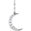 Continuum Sterling Silver Accented Crescent Moon Charm/Pendant Mounting