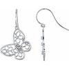 Continuum Sterling Silver Accented Floral Butterfly Right Earring Mounting