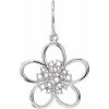 18K Palladium White Flower Earring Mounting