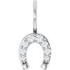 14K White Accented Horseshoe Charm/Pendant Mounting