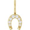 14K Yellow Accented Horseshoe Charm/Pendant Mounting