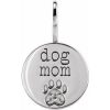 Continuum Sterling Silver Engraved Dog Mom Paw Print Charm/Pendant Mounting