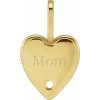 18K Yellow 1.7 mm Round Engraved MOM Heart Charm/Pendant Mounting