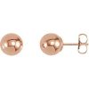 14K Rose 7 mm Ball Earrings