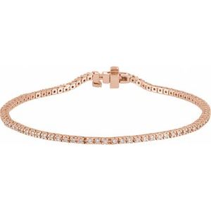 7/8 Ctw Natural Diamond Line Bracelet