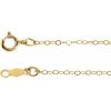 14K Yellow 1 mm Flat Cable 7″ Chain