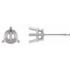 14K White 2 mm Round 3-Prong Earring Mounting