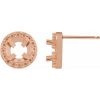 14K Rose  4 mm Round Halo-Style Earring Mounting