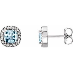 Natural Sky Blue Topaz And 1/10Ctw Natural Diamondearrings