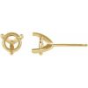 18K Yellow 4.4 mm Round 3-Prong Earring Mounting