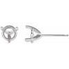 Platinum 9 mm Round 3-Prong Earring Mounting