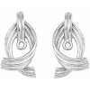 14K White Right Freeform Earring Jacket