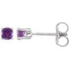 Sterling Silver Imitation Amethyst Youth Earrings