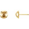 14K Yellow 1 mm Round “X” Accented Earring Mounting