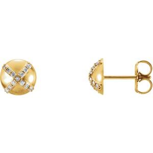 1/8Ctw Natural Diamond Earrings With Backs