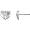 Sterling Silver Left Heart Earring Mounting