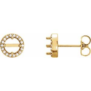 1/8Ctw Natural Diamond Semi-Set Stud Earring