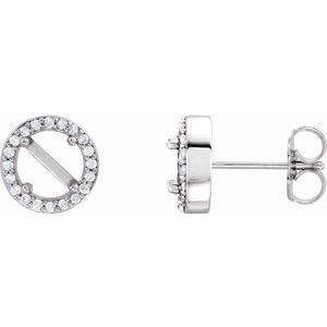 1/10Ctw Natural Diamond Semi-Set Stud Earrings