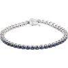 Platinum Natural Blue Sapphire Line 7″ Bracelet