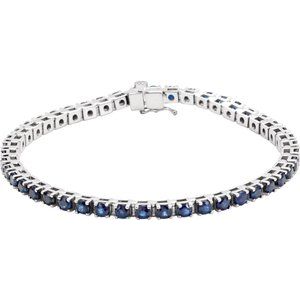 Lab-Grown Blue Sapphire Line Bracelet