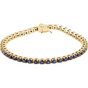 Lab-Grown Blue Sapphire Line Bracelet