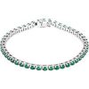 14K White Lab-Grown Emerald Line 7″ Bracelet