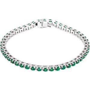 Lab-Grown Emerald Line Bracelet