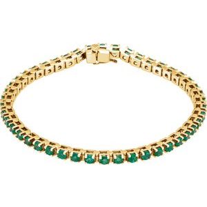 Lab-Grown Emerald Line Bracelet